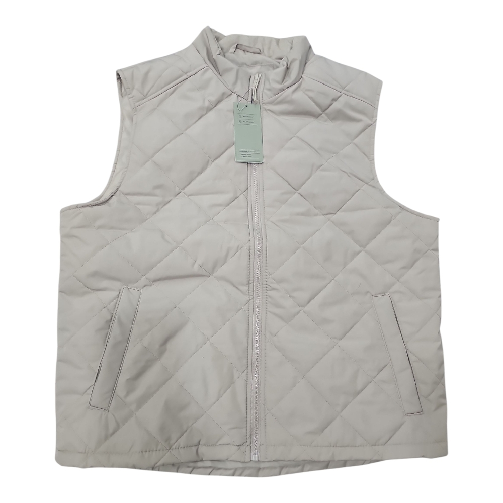 Women's Quilted Vest in Tan New‎ With Tags Size L